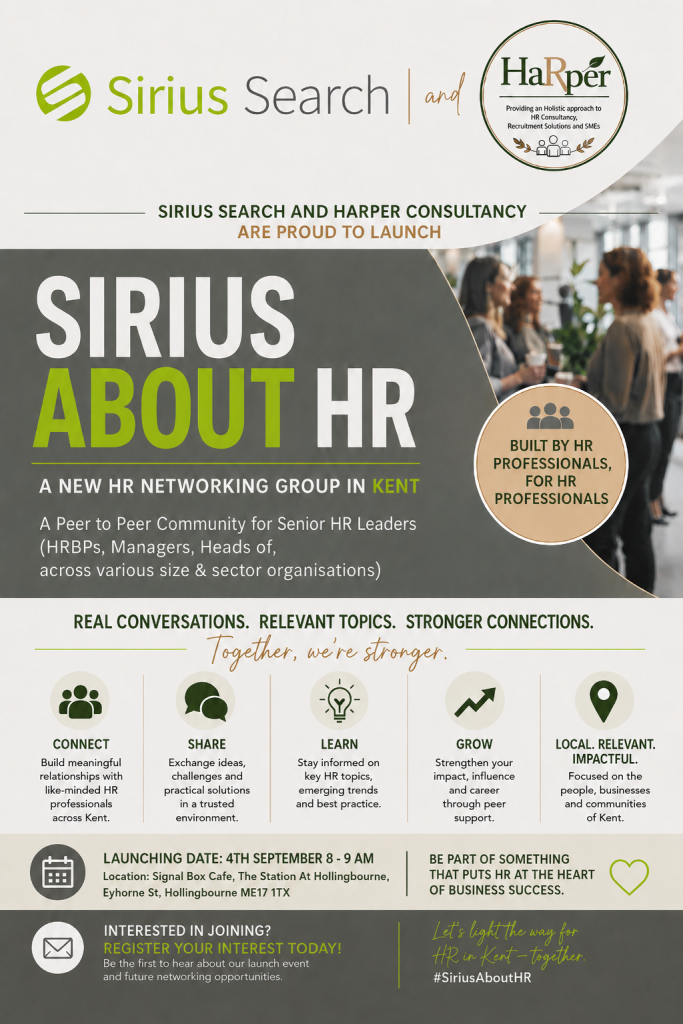 Sirius About HR Kent networking group launch event flyer